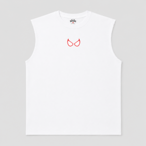 RED EYES SLEEVELESS WHITE